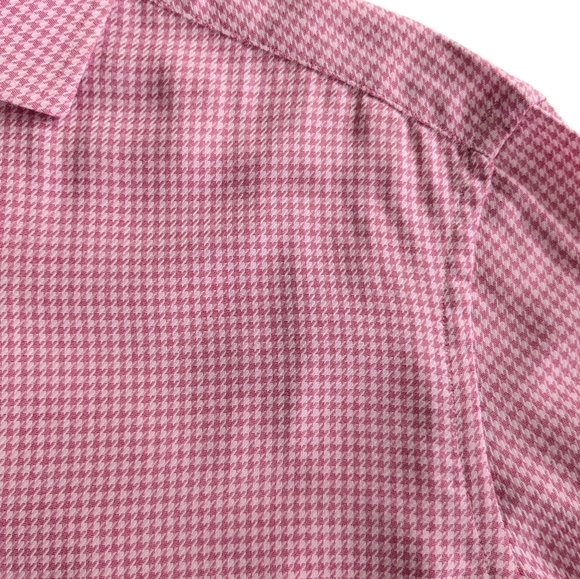 Ben Sherman Pink Houndstooth Dress Shirt Neck Size 15.5 - Picture 3 of 9
